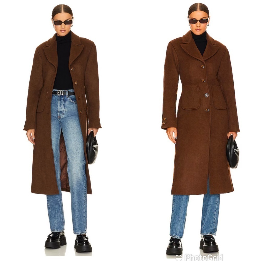 L’Academie x Marianna Long Coat Espresso Brown Size Large